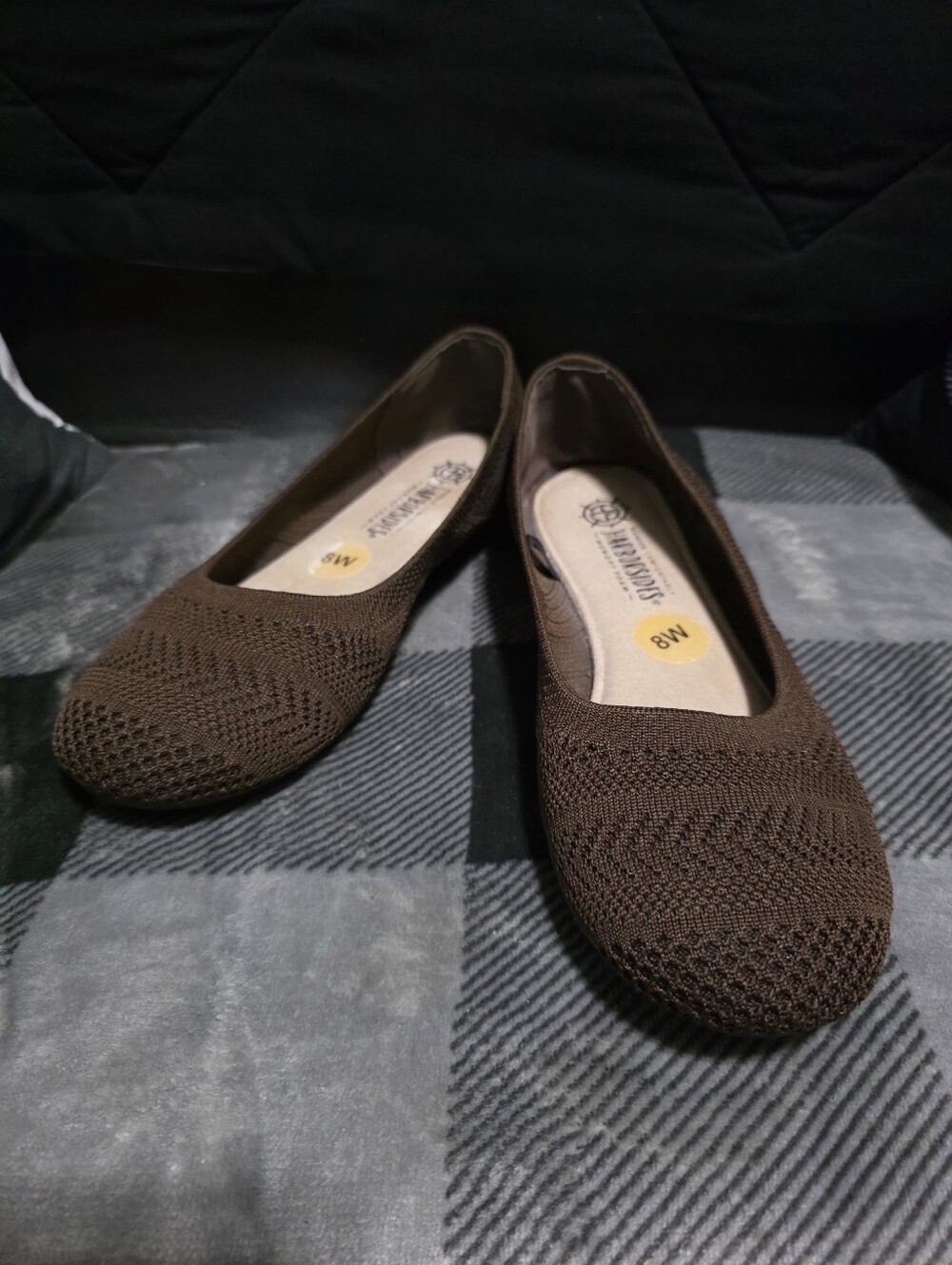 Brown Knit Ballet Flats - Women